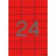 Etikett, 70x37 mm, színes, APLI, piros, 480 etikett/csomag