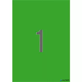 Etikett, 210x297 mm, színes, APLI, zöld, 20 etikett/csomag
