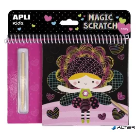   Képkarcoló füzet, APLI Kids 'Magic Scratch', tündérek