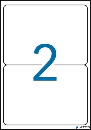 Etikett, 199,6x143,5 mm, poliészter, időjárásálló, kerekített sarkú, APLI, fehér, 40 etikett/csomag