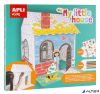 Színezhető karton babaház, matricákkal és zsírkrétákkal, APLI Kids 'My little house'