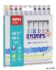 Filctoll készlet, nyomda, APLI Kids 'Markers Duo Stamps', 10 különböző szín és minta