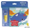 Színezőfüzet, vízbázisú, APLI Kids "Aqua Fun", tengeri állatok