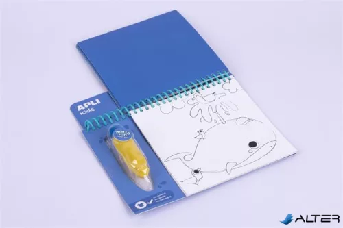 Színezőfüzet, vízbázisú, APLI Kids "Aqua Fun", tengeri állatok