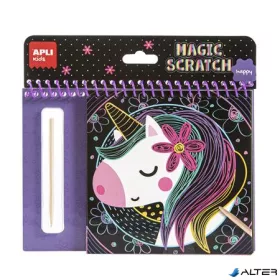   Képkarcoló füzet, APLI Kids "Magic Scratch", unikornis