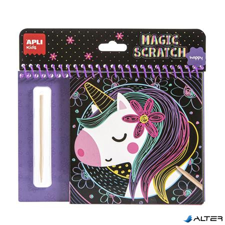 Képkarcoló füzet, APLI Kids "Magic Scratch", unikornis