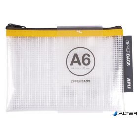 Rendszerező tasak, cipzáras, A6, APLI, vegyes színek