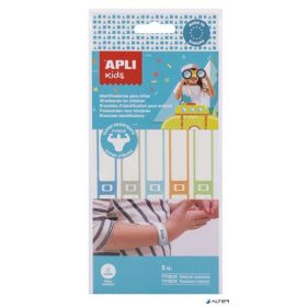   Azonosító karszalag, kézzel írható, tyvek, 5 db, APLI Kids