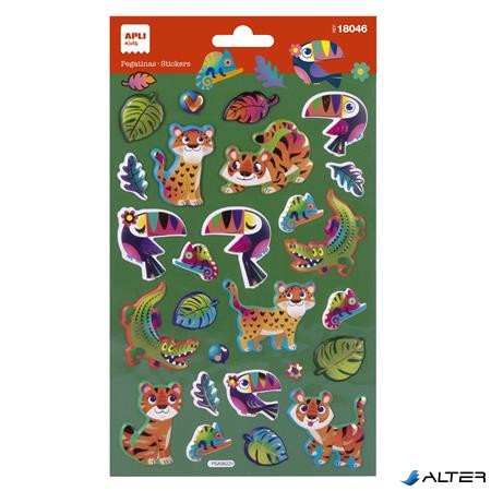 Matrica, fémes hatású, APLI Kids "Stickers", dzsungel