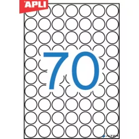   Etikett, 19 mm kör, fehér, A5 hordozón, APLI, 1050 etikett/csomag