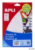Etikett, 19 mm kör, fehér, A5 hordozón, APLI, 1050 etikett/csomag