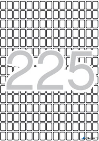 Etikett, 8x12 mm, kerekített sarkú, A5 hordozón, APLI, 3375 etikett/csomag