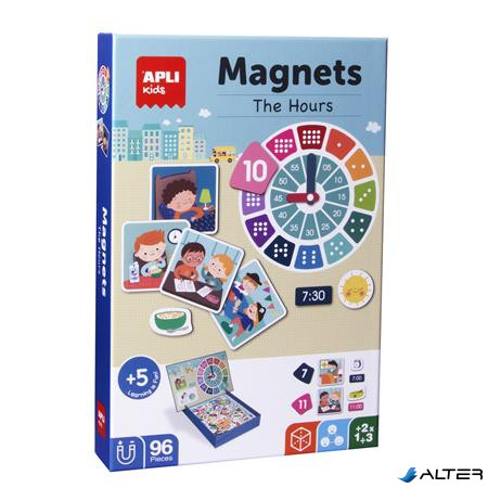 Mágneses készségfejlesztő készlet, 96 db, APLI Kids 'Magnets', az órák