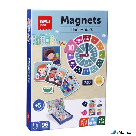 Mágneses készségfejlesztő készlet, 96 db, APLI Kids "Magnets", az órák