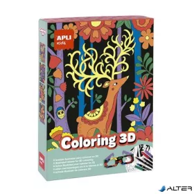   3D hatású színező szett, APLI Kids "Coloring 3D", 11 részes