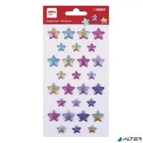   Matrica, domború, APLI Kids "Stickers", tündöklő csillagok