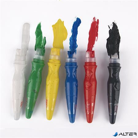 Tempera készlet, ecsetvégű tubusban, APLI Kids "Paint&Fun", 6 különböző szín