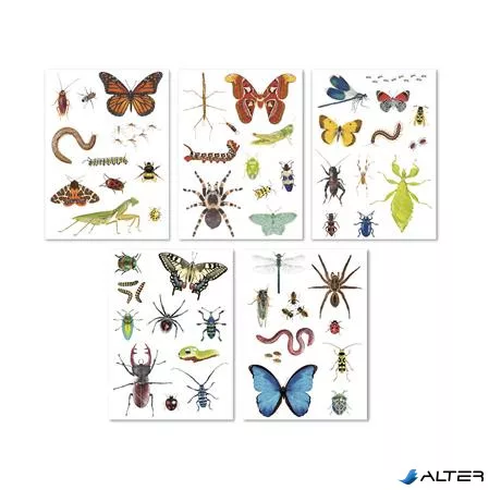 Matrica, újra felhasználható, 50 db, APLI Kids "Stickers", rovarok