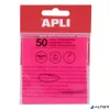 Öntapadó jegyzettömb, átlátszó, vízálló, 75x75 mm, 50 lap, APLI, rózsaszín