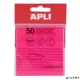 Öntapadó jegyzettömb, átlátszó, vízálló, 75x75 mm, 50 lap, APLI, rózsaszín