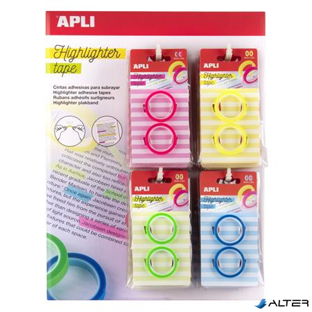 Szövegkiemelő szalag display, 32 db, APLI, különböző színekben
