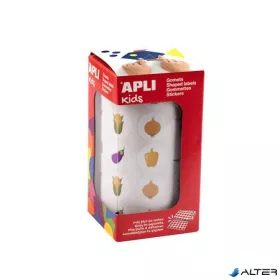   Fejlesztő matricák, 20mm, zöldség, APLI Kids "Stickers", vegyes minták, 900 etikett/tekercs