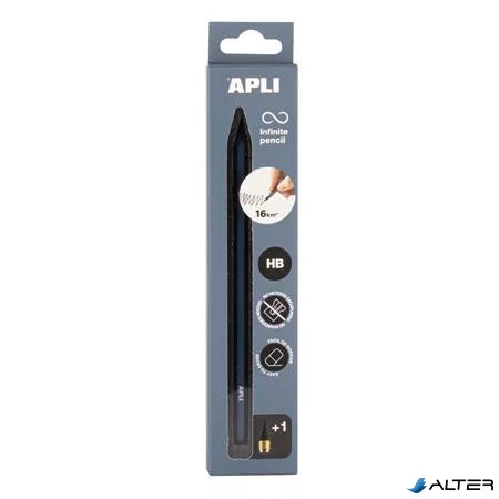 Töltőceruza, HB, hatszögletű, csereheggyel, APLI "Infinite", kék