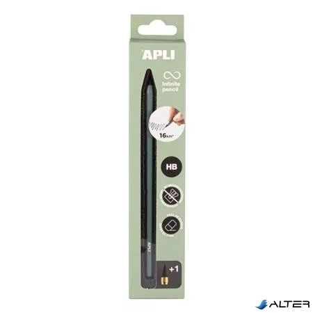 Töltőceruza, HB, hatszögletű, csereheggyel, APLI "Infinite", zöld