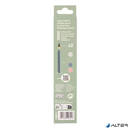 Töltőceruza, HB, hatszögletű, csereheggyel, APLI "Infinite", zöld