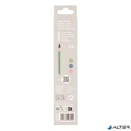 Töltőceruza, HB, hatszögletű, csereheggyel, APLI 'Infinite', ezüst