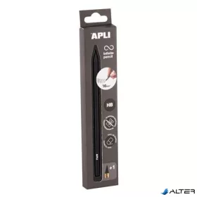   Töltőceruza, HB, hatszögletű, csereheggyel, APLI 'Infinite', fekete