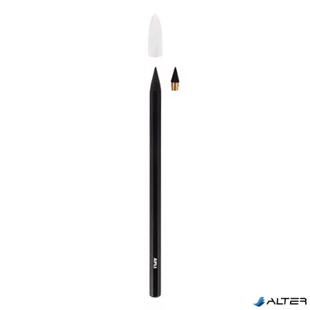 Töltőceruza, HB, hatszögletű, csereheggyel, APLI 'Infinite', fekete