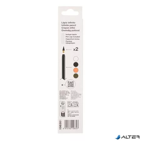 Töltőceruza, HB, hatszögletű, csereheggyel, APLI 'Infinite', fehér