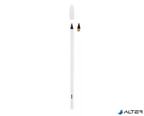 Töltőceruza, HB, hatszögletű, csereheggyel, APLI 'Infinite', fehér