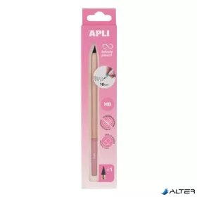   Töltőceruza, HB, hatszögletű, csereheggyel, APLI "Infinite", pink