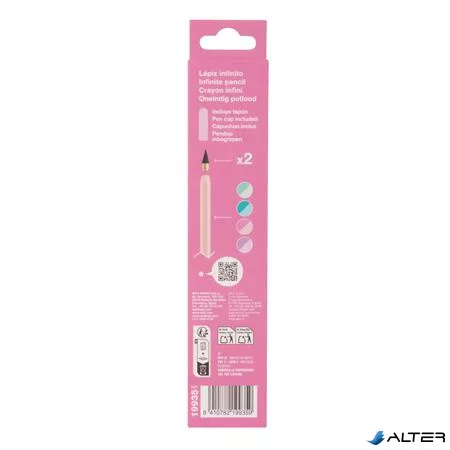 Töltőceruza, HB, hatszögletű, csereheggyel, APLI "Infinite", pink
