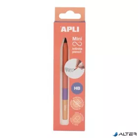   Töltőceruza, mini, HB, hatszögletű, tricolor, APLI 'Infinite', narancs