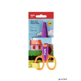   Olló, kreatív, ívelt, APLI Kids 'Curved', lila-narancssárga