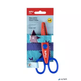   Olló, kreatív, cikkcakk, APLI Kids "Zig-Zag", piros-kék