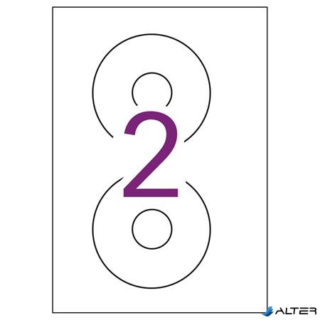 Etikett, CD/DVD, A4, matt, eltávolítható, APLI