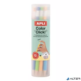   Színes töltőceruza készlet, ceruzatartóban, APLI "Color Click", 12 különböző szín