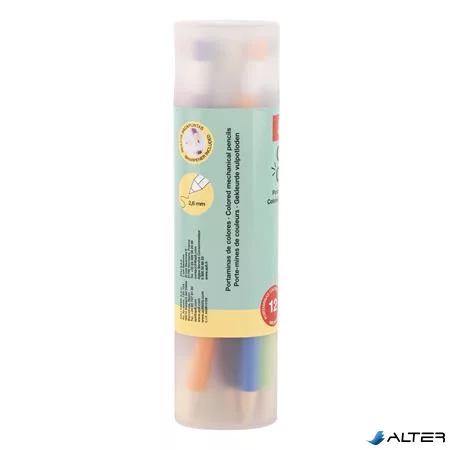 Színes töltőceruza készlet, ceruzatartóban, APLI "Color Click", 12 különböző szín