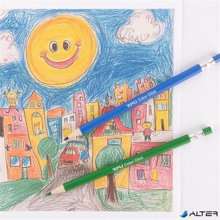 Színes töltőceruza készlet, ceruzatartóban, APLI "Color Click", 12 különböző szín