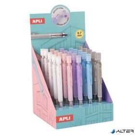   Nyomósirón display, 0,7 mm, hegyezővel,  rázós, APLI, vegyes színekben, 25 db