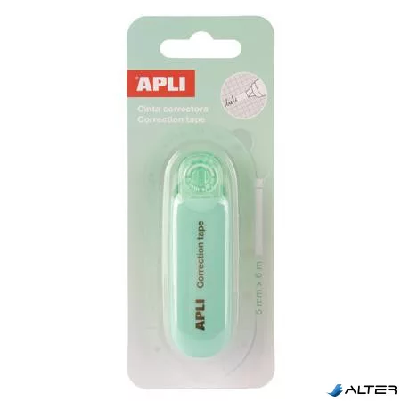 Hibajavító roller, nyomógombos, 5 mm x 6 m, APLI "Nordik", vegyes pasztell színek