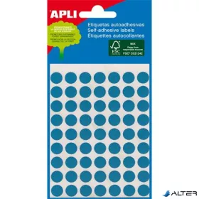   Etikett, 8 mm kör, kézzel írható, színes, APLI, kék, 288 etikett/csomag