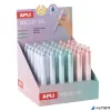 Mini zseléstoll display, 0,5 mm, nyomógombos, APLI 'Pocket Gel', vegyes pasztell színek