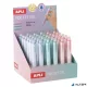 Mini zseléstoll display, 0,5 mm, nyomógombos, APLI 'Pocket Gel', vegyes pasztell színek