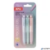 Mini zseléstoll, 0,5 mm, nyomógombos, APLI "Pocket Gel", vegyes pasztell színek