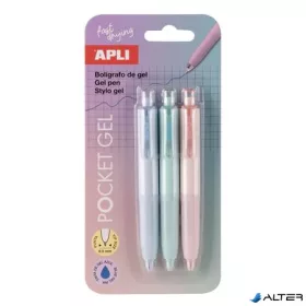   Mini zseléstoll, 0,5 mm, nyomógombos, APLI "Pocket Gel", vegyes pasztell színek